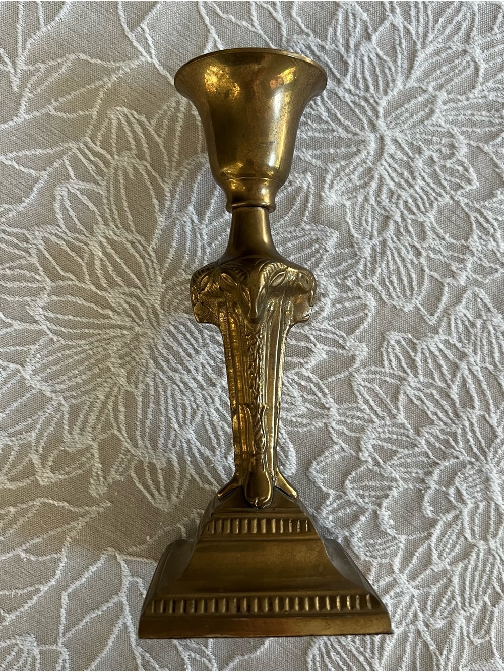 Decorative Vintage Art Deco Brass Candlestick Holder